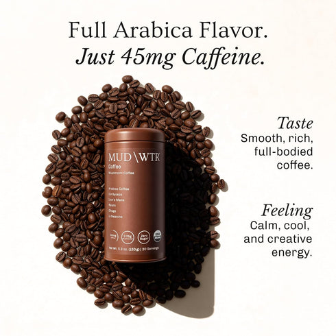 30 MUDWTR Real Arabica Mushroom Coffee With Adaptogens | Superfood Blend for Focus, Gut Health & Energy | Alternative