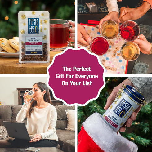 25 2 Tiesta Tea Merry Cocoa Cherry Premium Loose Leaf Tea, Chocolate Cherry Herbal Blend, Caffeine Free, Hot or Iced