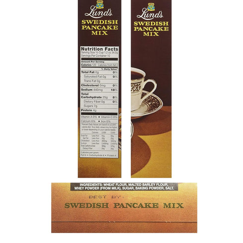 Lunds 12 oz, Swedish Pancake Mix, Deliciously Thin & Light Pancakes, Traditional Scandinavian Recipe - Easy Mix