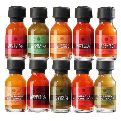 Set, Pack Set 10 Master Hot Sauce Collection Sampler Gourmet Flavors Include Habanero, Scotch Bonnet, Jalapeno