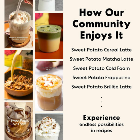 KimlyParc 10 oz (10 Korean Sweet Potato Latte Mix, Real Goguma Powder, Allulose Sweetened, Vegan, Caffeine Free, Dairy