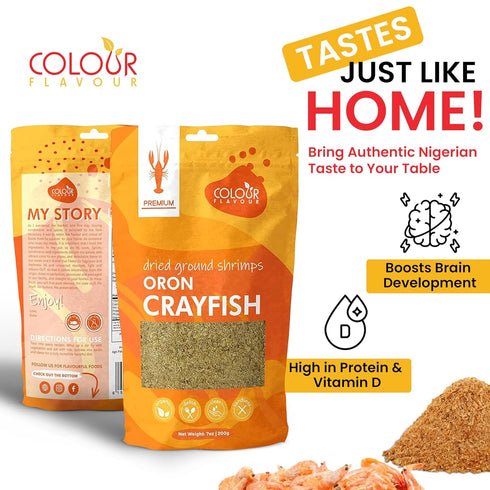 (7 (Pack 2)) Colour flavour Premium Quality Nigerian Dry Shrimp Crayfish powder Ounce