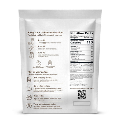 12g 170mg 14 Bulletproof Iced Protein Coffee, Mocha, Whey Protein + MCT Oil, Caffeine, Instant Coffee from Real Beans
