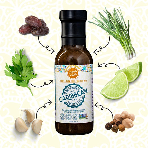 2 pack) Globally Inspired Starter Sauce | Cooking Sauce | Plant-Based Oil Free Healthy Pantry Staples (Caribbean Flavor