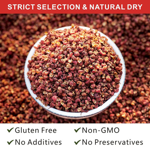 Yimi Sichuan Szechuan Peppercorns, Grade AAA Whole Red Peppercorn, Strong Flavor for Mapo Tofu, 2.1 oz