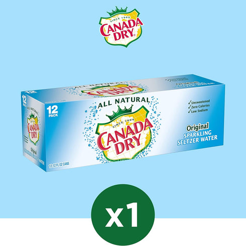 12 oz 12 pack Canada Dry Original Sparkling Seltzer Water, fl cans