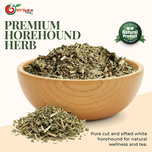 3 Lozenges NY Spice Shop Horehound Herb Cut & Sifted - Pound Marrubium L - Ballota Nigra L Herbal Tea- Marrubium