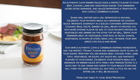 Divino Simmer Foods Sofrito Sauce Latin Cooking Sauce & Marinade for Chicken, Rice & Meal Prep Easy Dinner in Minutes