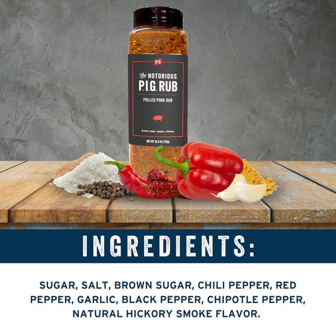 25.8oz PS Seasoning Notorious PIG - Pulled Pork Seasoning & Dry Rub - Pulled Pork Seasoning, BBQ Rubs for Smoking