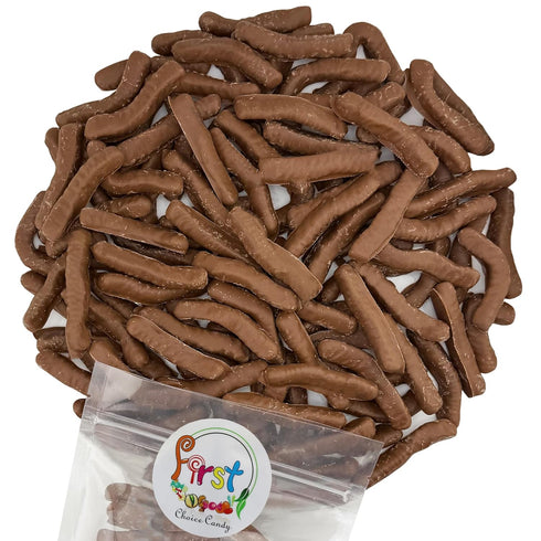 FirstChoiceCandy Chocolate Covered Gummy Worms (1 Pound (Pack of 1), Milk Chocolate)