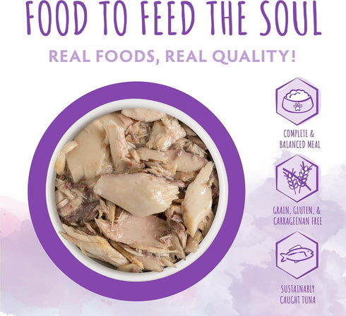 5.5oz Pack 8 Soulistic Originals, Pure Bliss Tuna Whole Meat Dinner in Gravy, Can