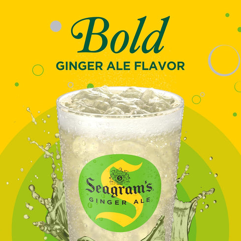 16.9 oz, 6 Pack Seagrams Ginger Soda Soft Drinks, fl