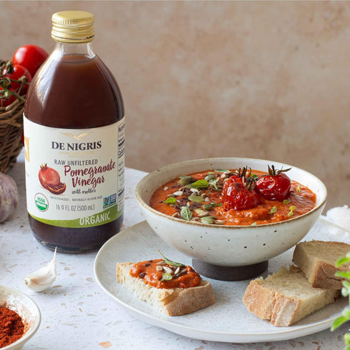 16,9 Oz (Pack 2) De Nigris Organic Pomegranate Vinegar Raw & Unfiltered of | Balsamic Vinegar Pomegranate With Mother
