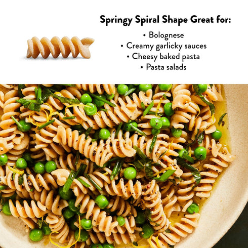1 4 Pack, 100% DeLallo Whole Wheat Fusilli Pasta, Pound Bag, Organic, Whole Grain Spiral Noodles, Imported from Italy