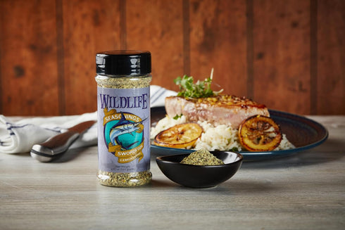4.25 oz. Wildlife Seasonings Swordfish Lemon Pepper Zesty Citrus & Pepper Seasoning for Seafood, Chicken & Veggies Easy