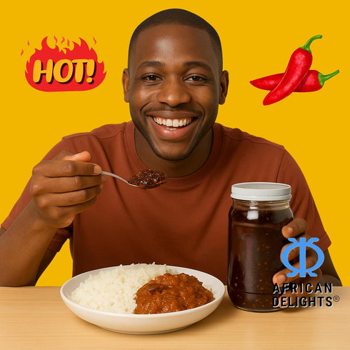 (8 oz Special Shito |Shrimp Sauce Hot Sauce |Ghana Shito | Premium Blend of Shrimp | Fish Powder |Spices & Hot Dried
