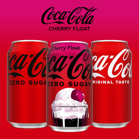 12 oz, 12 Pack Coca-Cola Zero Sugar Cherry Float Soda Soft Drink Cans, fl