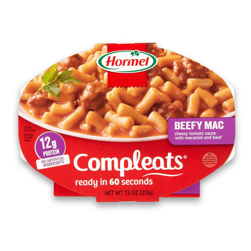 HORMEL COMPLEATS Beefy Mac & Cheese Microwave Tray, 7.5 Ounces (Pack of