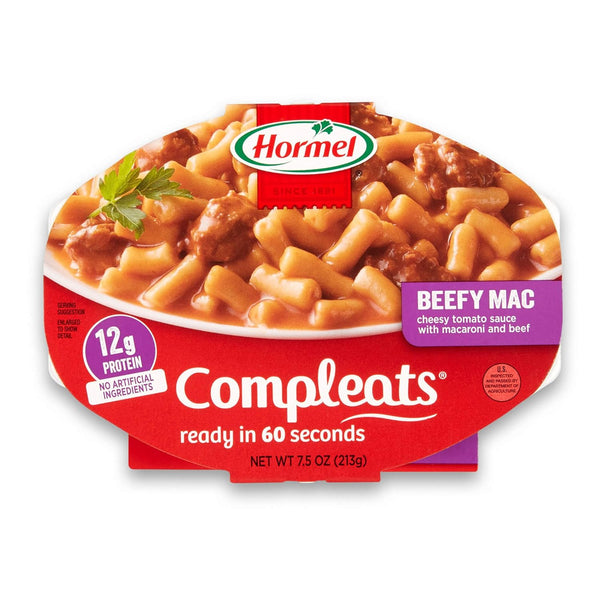 HORMEL COMPLEATS Beefy Mac & Cheese Microwave Tray, 7.5 Ounces (Pack of