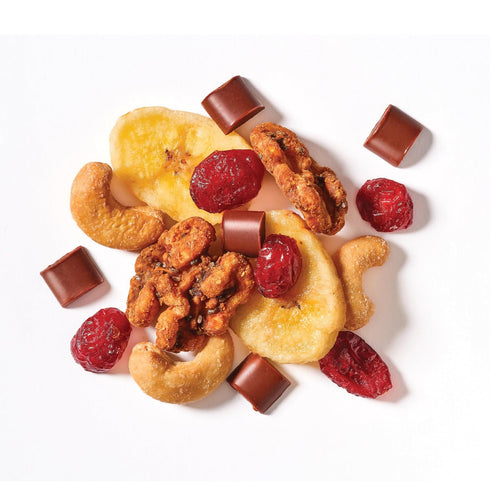4.8 oz, Elan Organic Oh Mega Mix, Vegan Dark Chocolate, Dried Fruits (Cranberries & Banana Chips), Nuts (Chia Walnuts