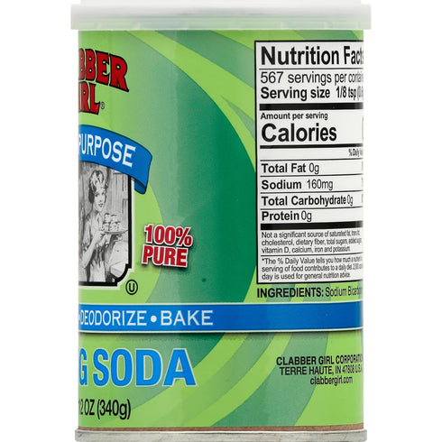 12 Clabber Girl Baking Soda, Ounce