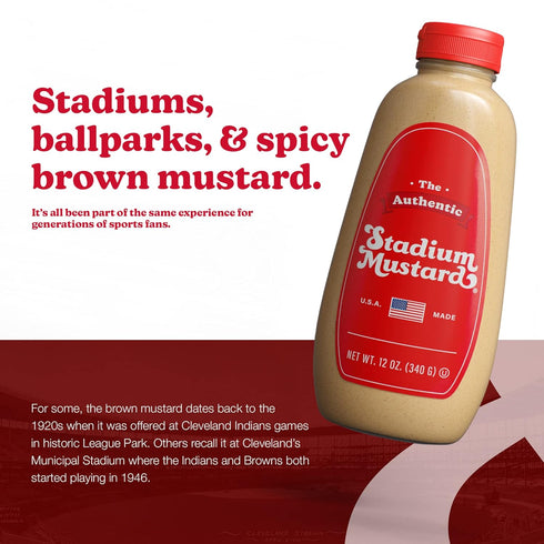 12oz (Pack 3) The Authentic Stadium Mustard. The Classic Condiment for Hot Dogs and Hamburgers. Gluten Free, Sugar