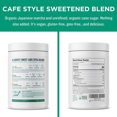 500g 10ct Packs Jade Leaf Matcha Latte Mix Bundle - Canister + Stick - Cafe Style Sweetened Blend - Sweet Matcha Green