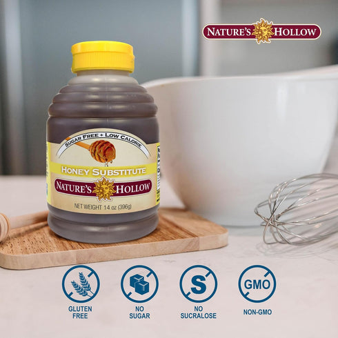Pack 2 Nature's Hollow Sugar Free Honey Substitute: Gluten Free, Vegan, and Keto Honey - Zero Sugar Honey Xylitol