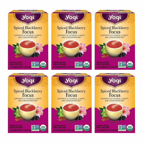Yogi Spiced Blackberry Focus Tea, Vegan Friendly, Kosher, USDA Certified Organic, Non-GMO,