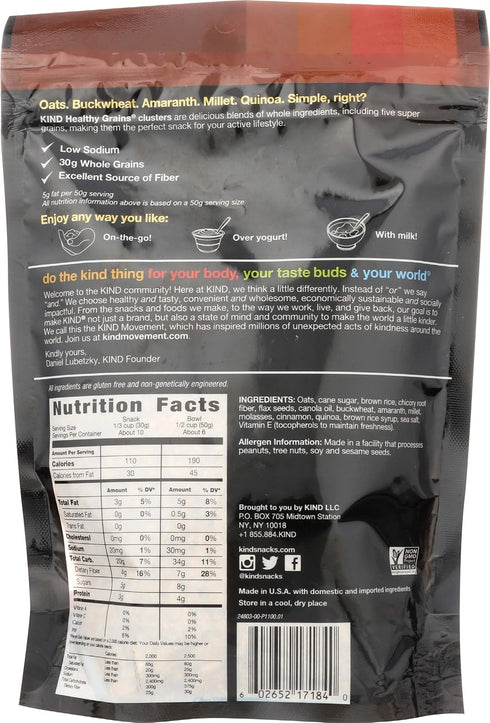11 oz (Pack 3) KIND Healthy Grains Clusters, Cinnamon Oat with Flax Seeds