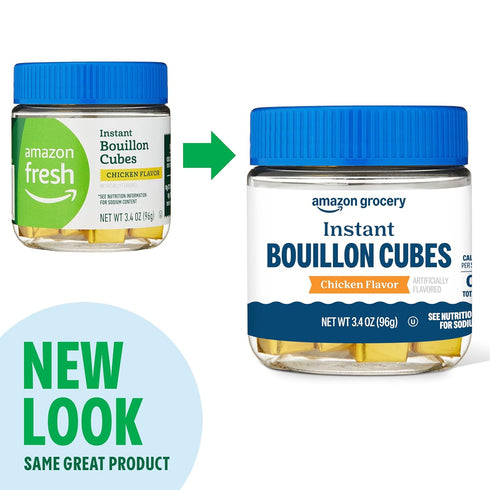 Amazon Fresh 3.4 Oz , Instant Bouillon Cubes, Chicken Flavor