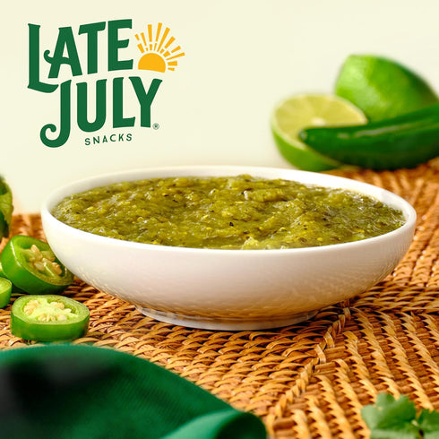 15.5 oz Late July Snacks Salsa Verde with Roasted Tomatillos, Medium, Jar