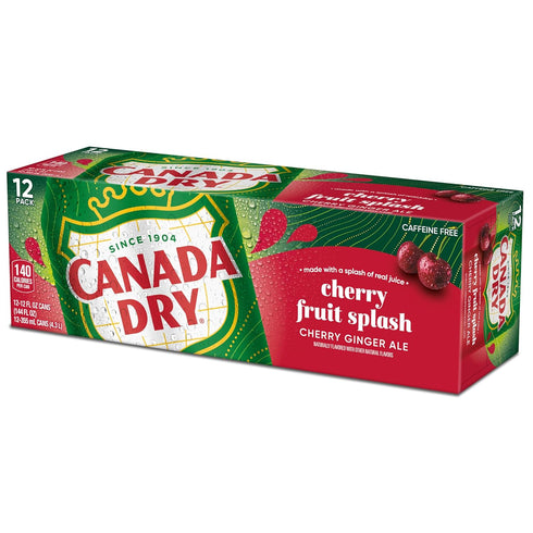 12oz, Pack 12 Canada Dry Cherry Gingerale Fruit Splash
