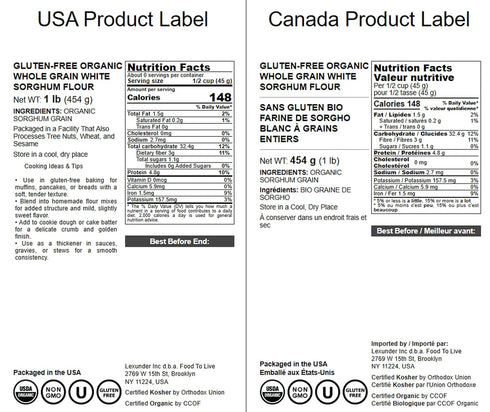1 Food to Live Gluten-Free Organic White Sorghum Flour, Pound Non-GMO Whole Grains, Finely Ground, Pure, Raw. Good