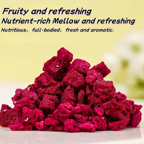 5.2oz 100% Freeze Dried Dragon Fruit Cubes, Sealed cans | Unsweetened Crispy Bites for Smoothies, Baking & Cereal |