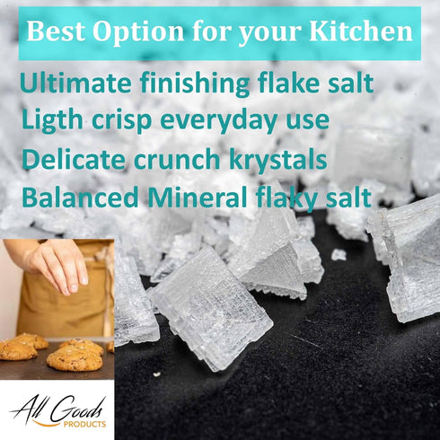 4oz (114gr.) All Goods Tazmanian Mineral Flaky Sea Salt for Cooking & Pastry-Grade, Elevate Cookies, Breads & Desserts