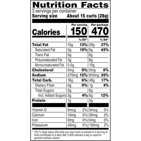 3oz (20 Count) Herrs Cheese Curls, Honey Cheese Flavored, Gluten Free Snacks, Bag
