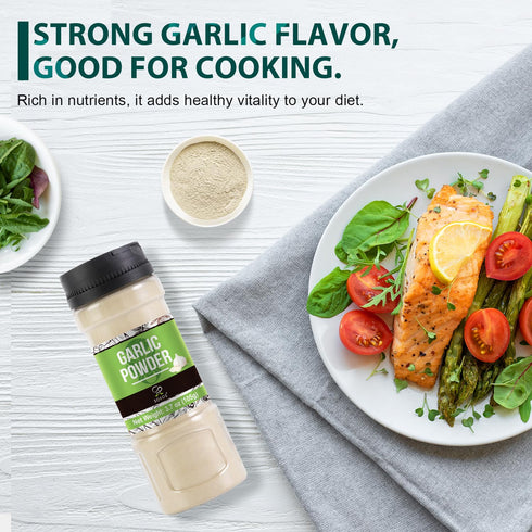 105g (3.7oz), Soeos Garlic Powder, Garlic Powder Seasoning, Additive Free, Non-GMO, Garlic Seasoning for Flavor
