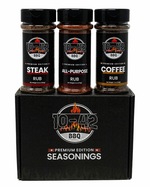 10-42 Steak Seasoning Gift Set - 3 Premium Flavors : All Purpose,