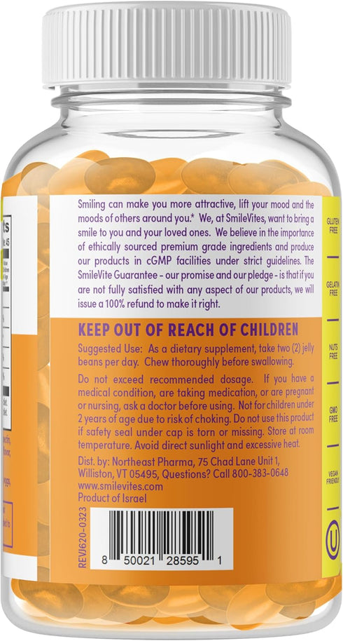 SmileVites Immune 90 Count Heartland Pharma Kids Vitamin C Jelly Beans | Support & Antioxidant Boost | Gluten-Free