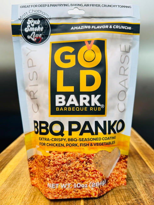 (10 oz) Gold Bark BBQ Seasoned Panko for Crispy Breaded Chicken, Pork and Fish