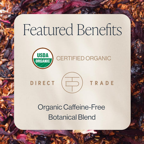 4 11+ Rishi Tea Blueberry Rooibos Herbal Tea - Organic, Caffeine Free Loose Leaf Tea, Sweet & Tangy with Antioxidants