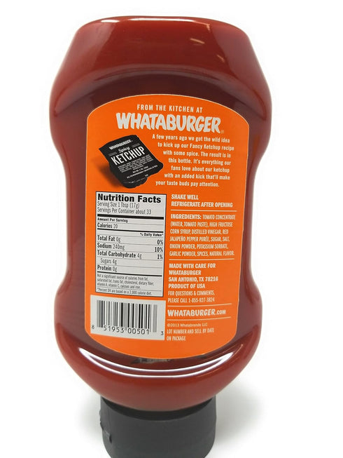 20 oz 16.5 Oz 19 oz WHATABURGER Sauce Bundle ( Spicy Ketchup Bottle , Buffalo Sauce, Honey BBQ) Signature Whataburger