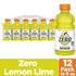 12 Oz (Pack 12) Gatorade G Zero Sports Drink, Lemon Lime, Fl