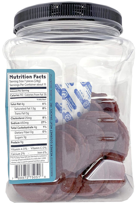 11.8 Werner Jerky Medallions Circle Jerky Slices in Original Bulk Beef Jerky Ounces, Made in the USA