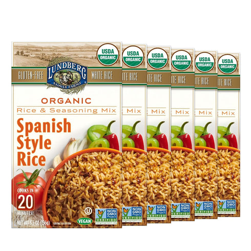 Lundberg Organic Spanish Rice Pilaf, 5.5 oz (Pack of 6), Gluten-Free, Vegan,