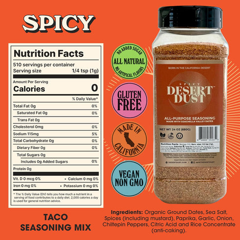 5oz Desert Dust Spicy All-Purpose Chiltepin Pepper Seasoning with Organic Date Sugar | Bold Medium-Hot Heat for Steak