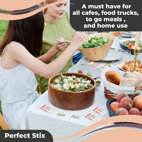 Perfect Stix Salt and Pepper Packets - 200 Packets Combo, 100 of Each