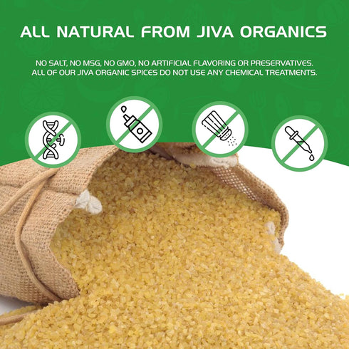 #1 2 LB 100% Organic Bulgur Wheat Fine - Non-GMO, Grown in USA, Natural Wheat Berries, Resealable Bag by Jiva Organics