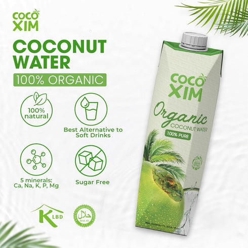 33.8 oz (Pack 12)| 100% COCOXIM Ready to Drink Coconut Water Organic - of Zero Added Sugar| Natural & Fresh